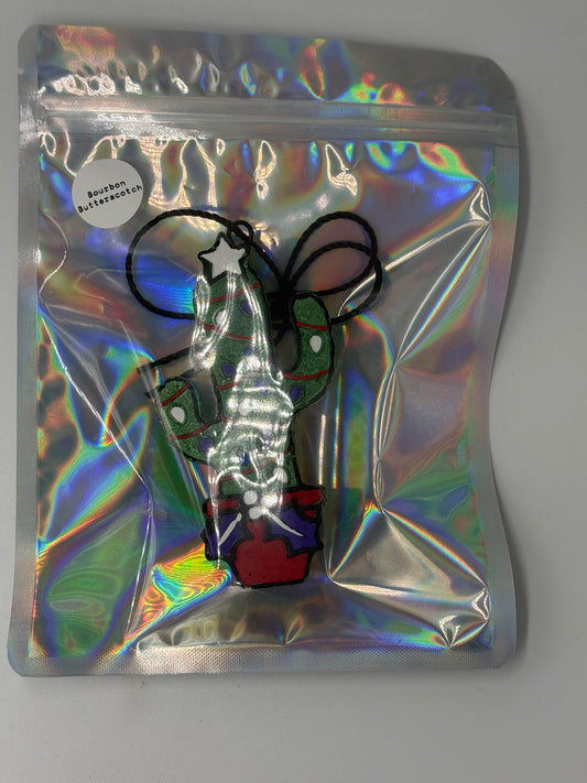 Cactus Tree Car Freshie- Bourban Butterscotch scent