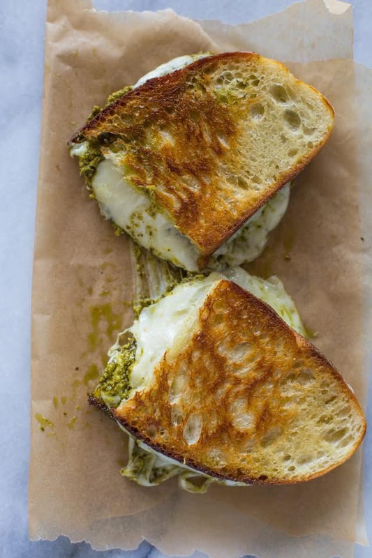 Pesto Grilled Cheese w/cup of Tomato Basil Soup