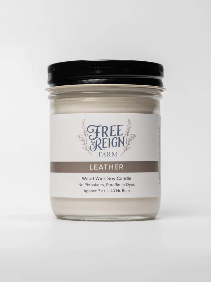 Free Reign Leather 7oz Candle