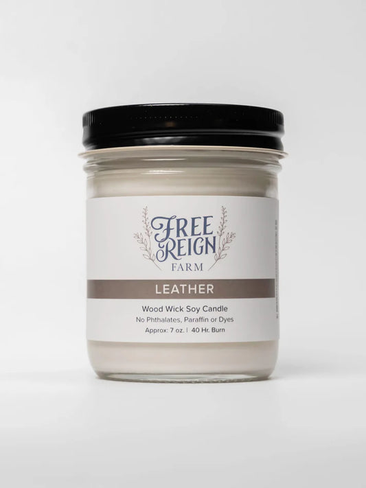 Free Reign Leather 7oz Candle