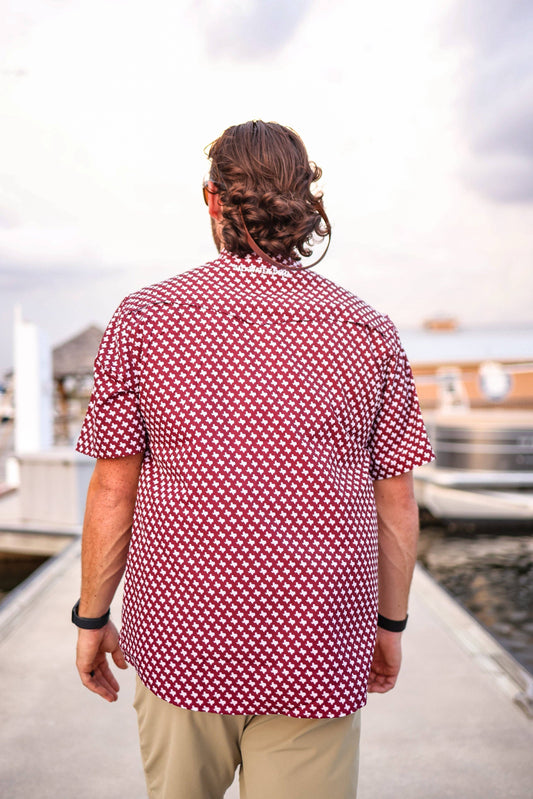 The Maroon Pearl Snap Fishing Shirt