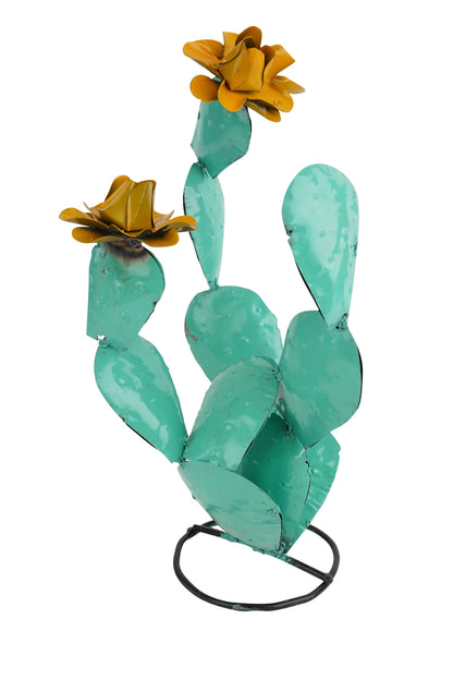 Colorful Metal Prickly Pear Cactus-13Wx13Dx16H-