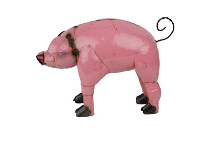 Pink Pig-Metal-Garden-16L x 6W x 10H-Pink Pig-Mini-