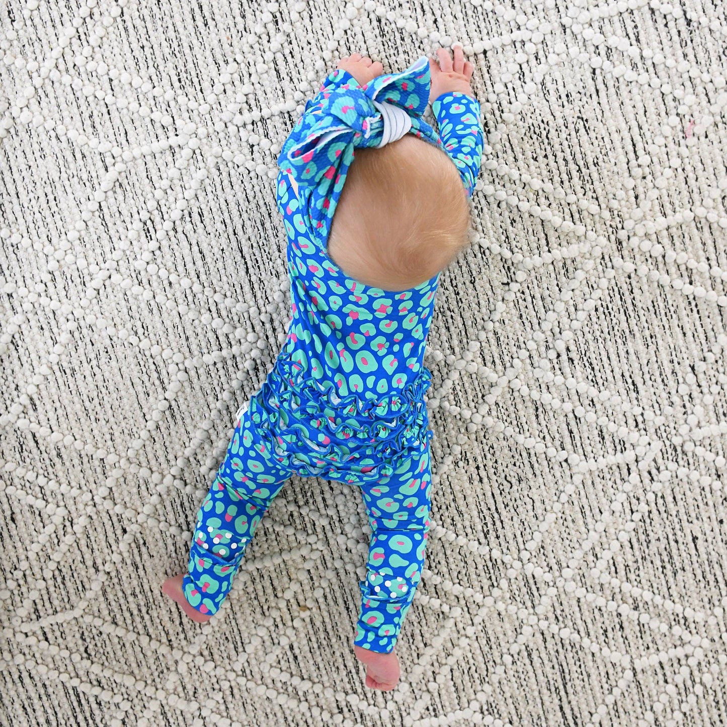 Miley Leopard Ruffle Zip Bamboo Baby Sleepies Little