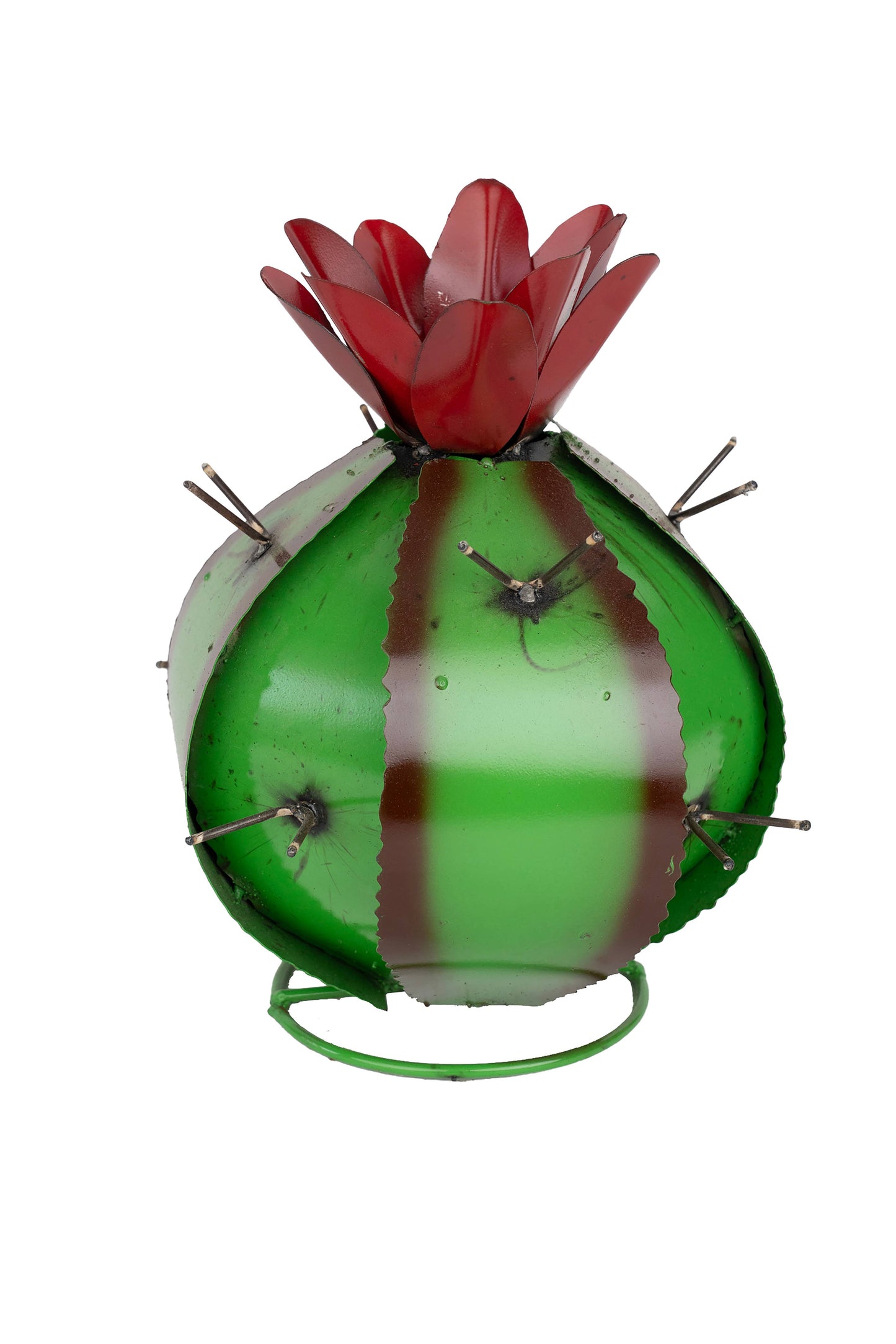 Barrel Metal Cactus-Garden-Desert-Barrel-Green