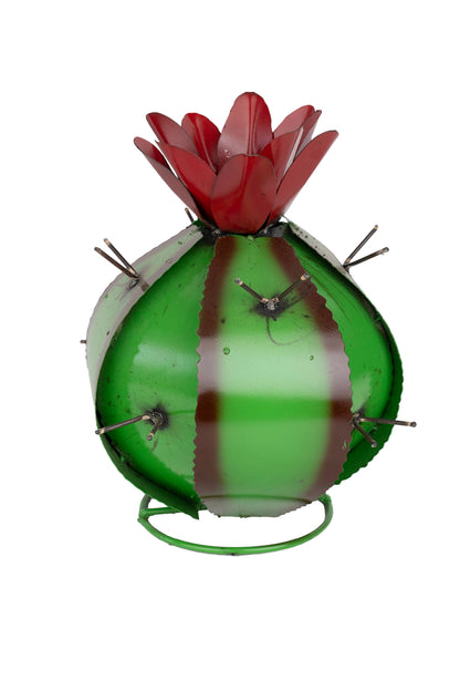 Barrel Metal Cactus-Garden-Desert-Barrel-Green