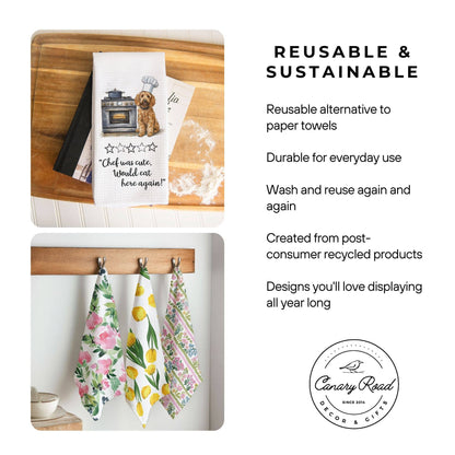 Pumpkin Fall Botanical Floral Autumn Kitchen Towel Waffle
