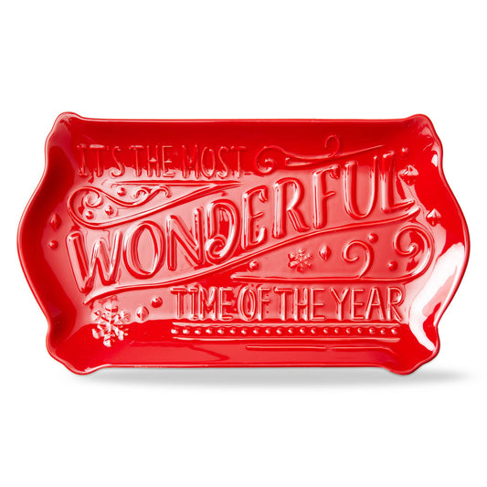 Christmas Platter Serveware Red Earthenware