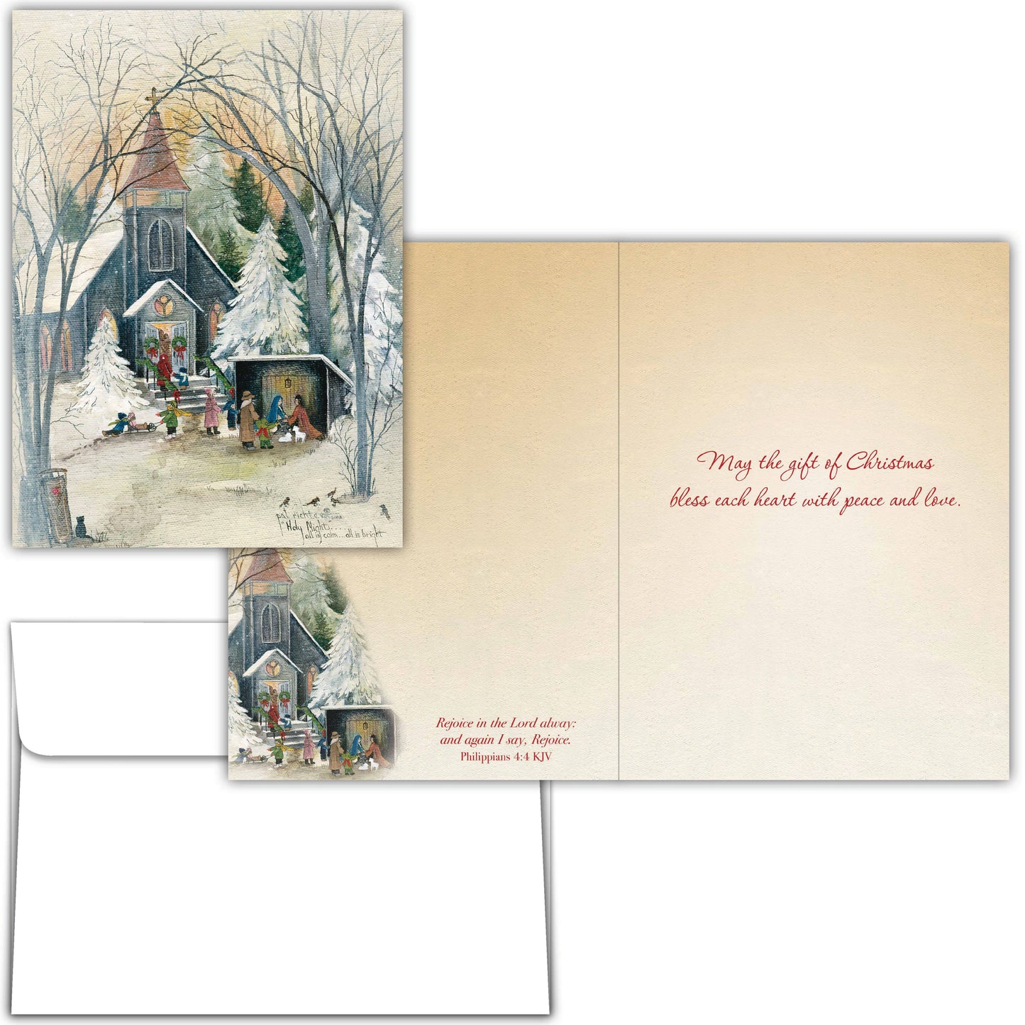 Religious Boxed Christmas Cards, Holy Night, KJV