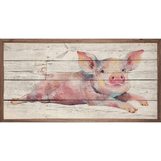 Watercolor Lying Pig