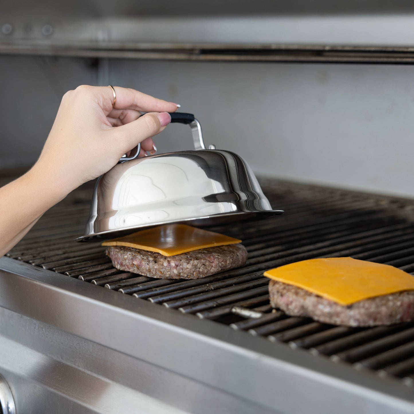 Outset Stainless Steel Cheese Melting Dome, 7.5” x 7.5” x 4”