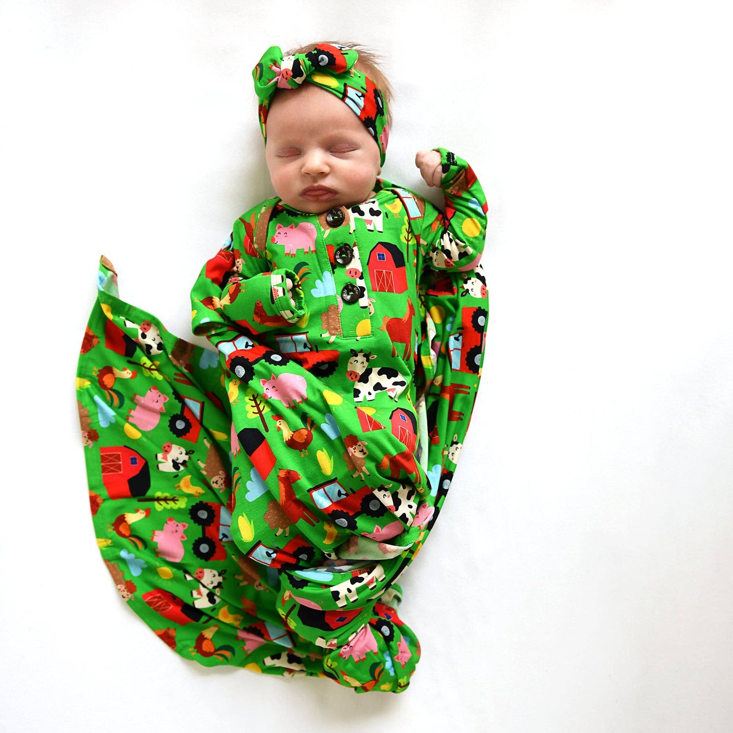 Tanner Swaddle Farm Bamboo Baby Blanket Farm Animals