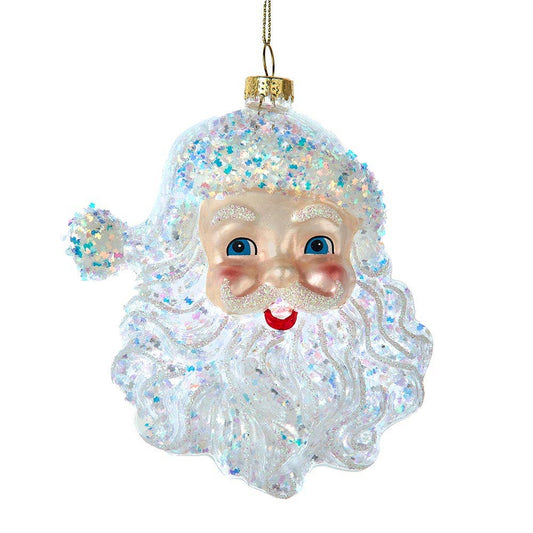 5.5"GLASS SANTA HEAD ORN