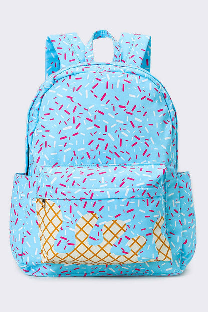 Ice Cream Drip Kids Canvas Backpack