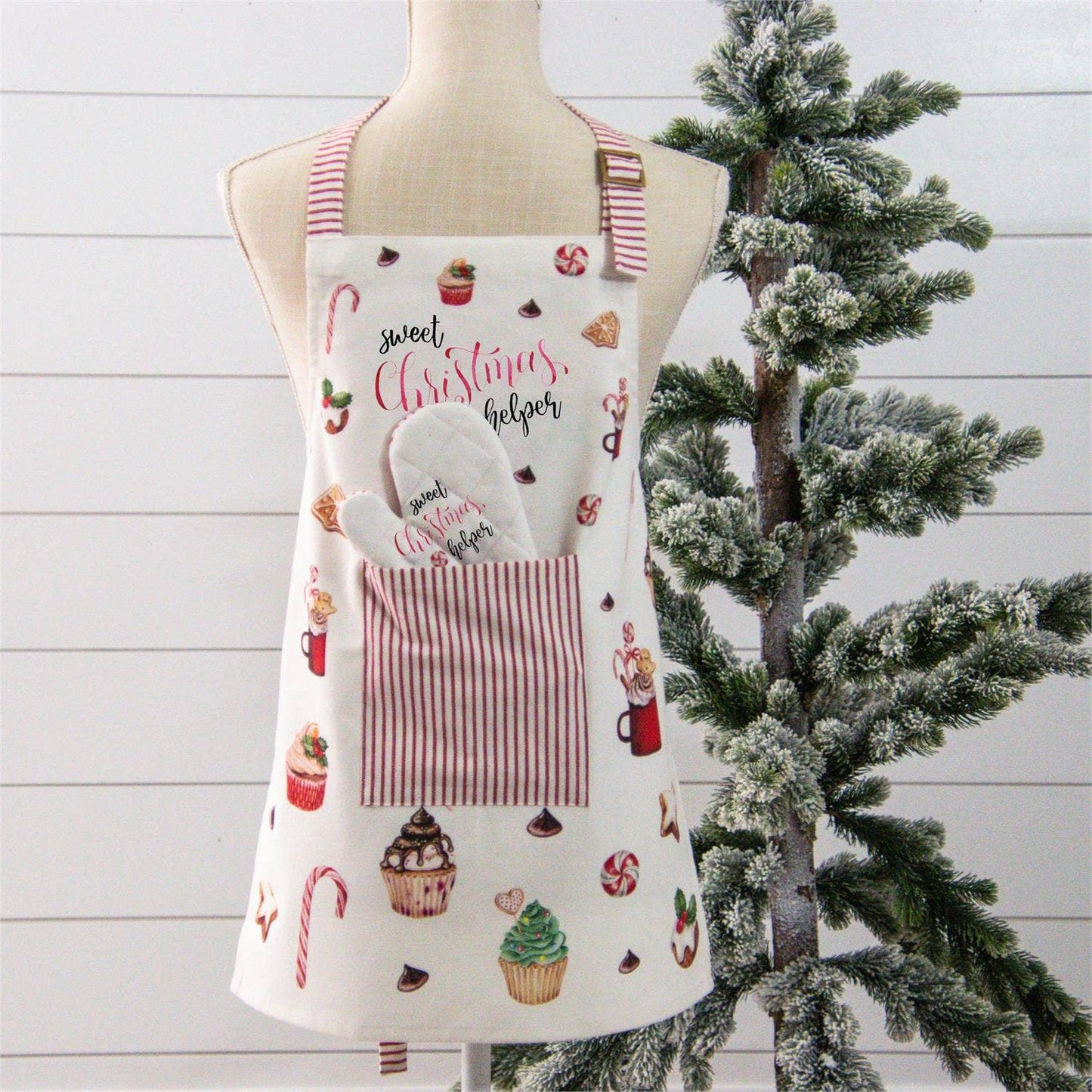 Child's Apron And Mitt Set - Sweet Christmas