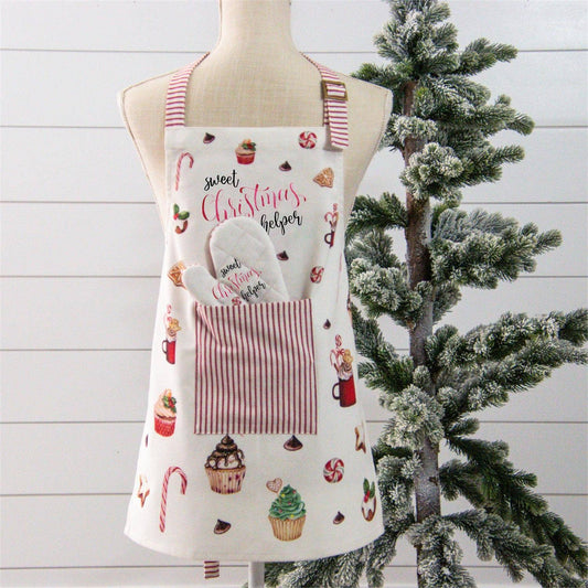 Child's Apron And Mitt Set - Sweet Christmas