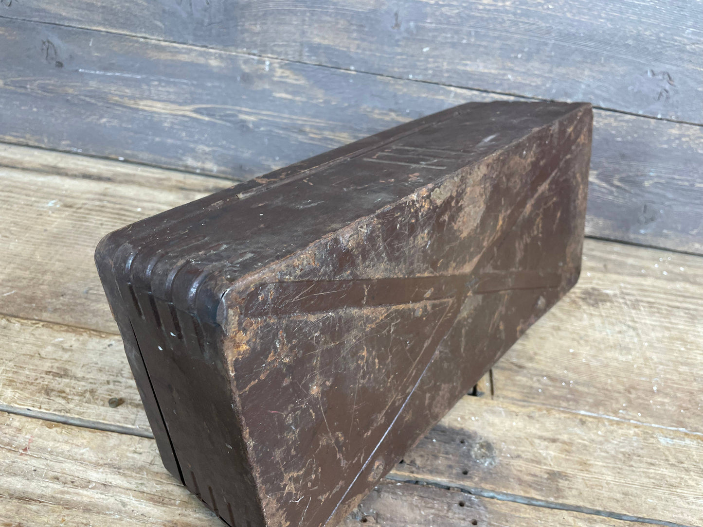 Vintage Metal Tool box-#10-Storage-6x13x4H inches-Rustic