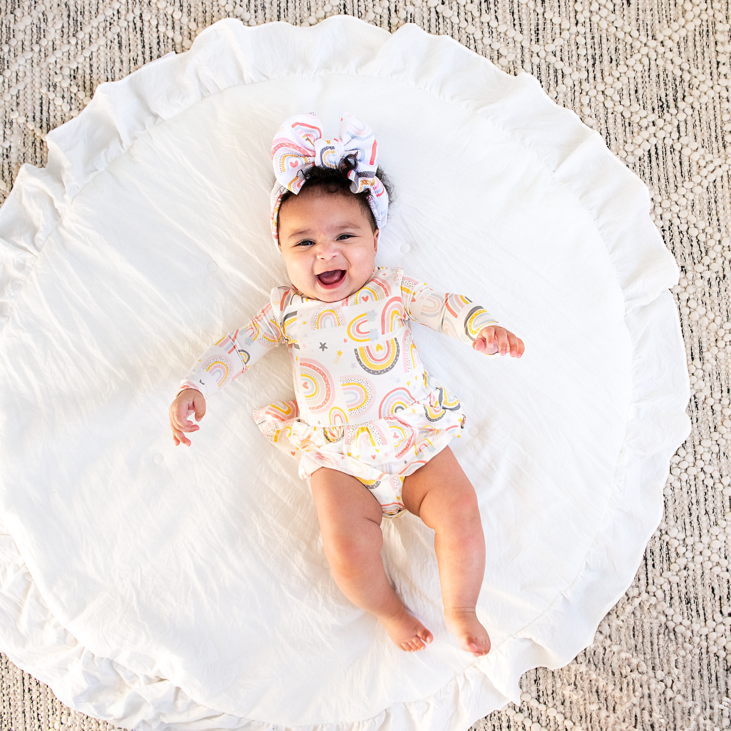 Millie Ruffle Zip Bamboo Rainbow Sleepies Little Toddler