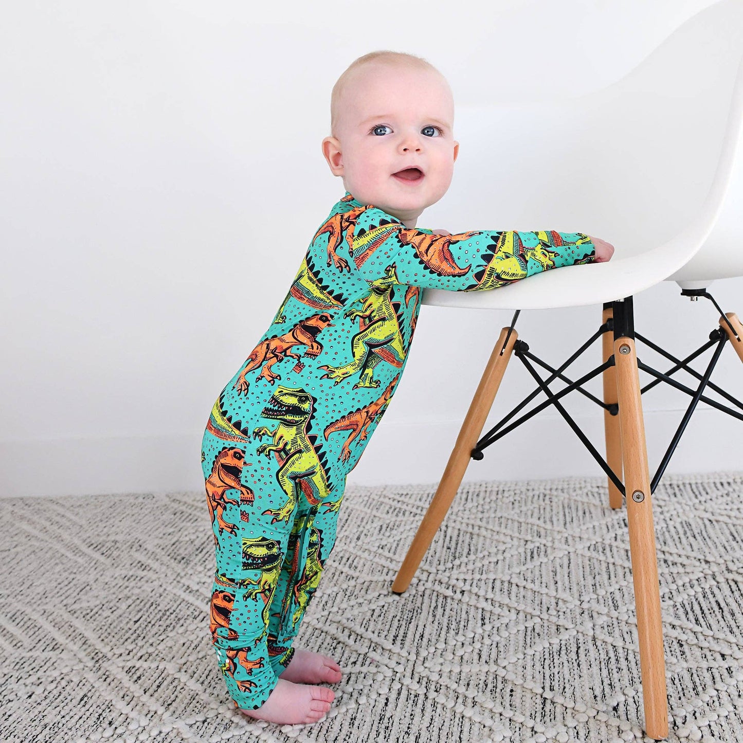 Drew Dino ZIP Bamboo Sleepies Little Baby Two Way Zip