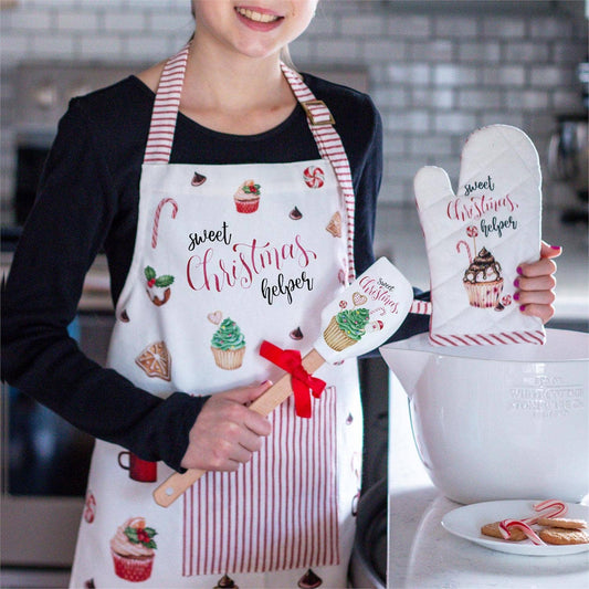 Child's Apron And Mitt Set - Sweet Christmas