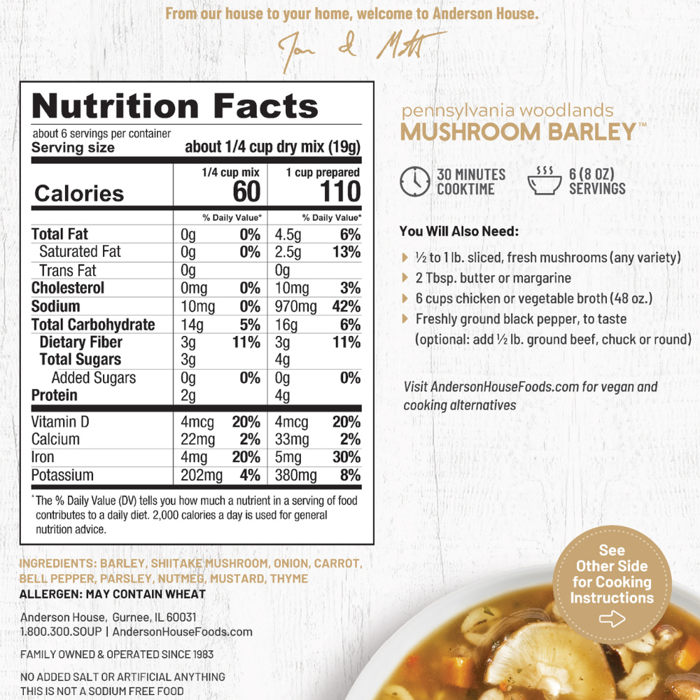 Pennsylvania Woodlands Mushroom Barley Soup