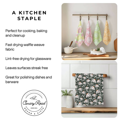 Fall Autumn Plaid Farmhouse Kitchen Towel Waffle Pumpkin
