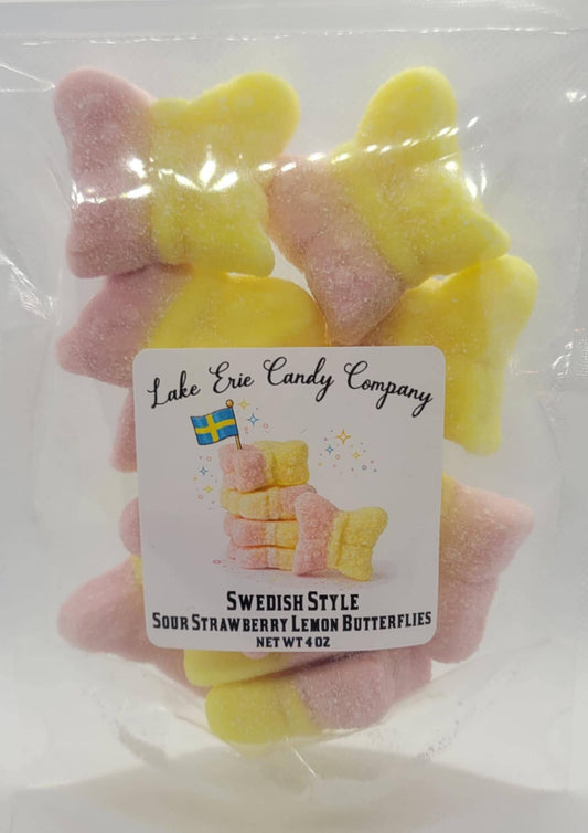 Swedish Style Sour Strawberry Lemon Butterflies
