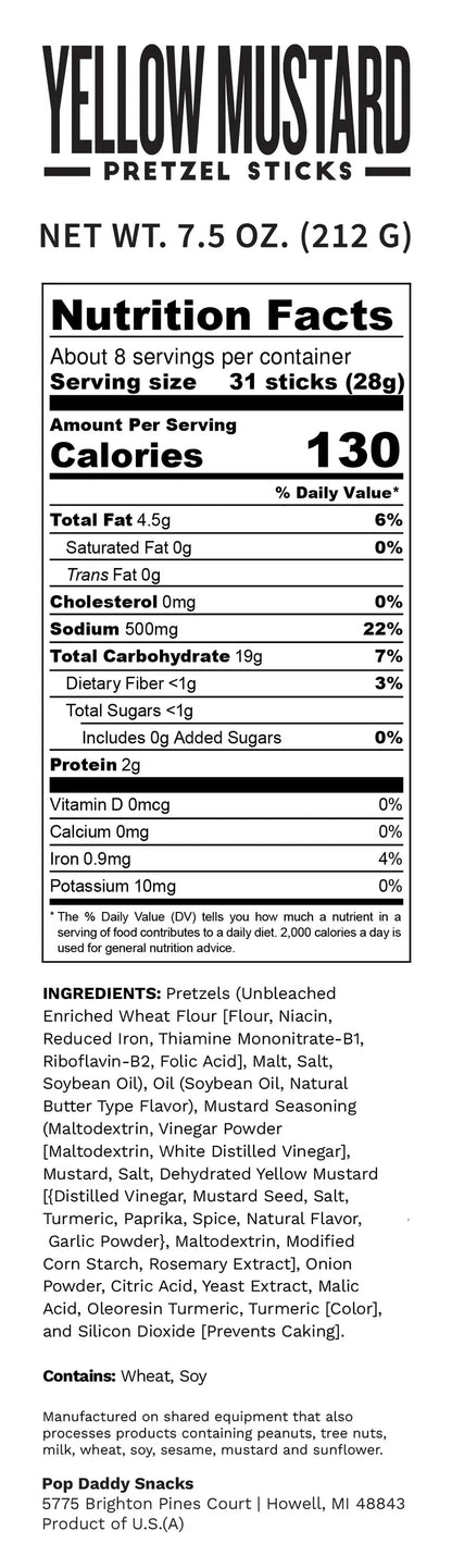 Pop Daddy – Yellow Mustard Seasoned Pretzels 7.5oz