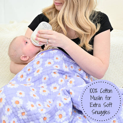 Beautiful Daisy Baby Toddler Muslin Blanket
