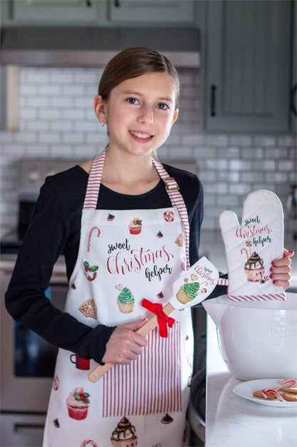 Child's Apron And Mitt Set - Sweet Christmas