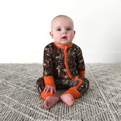 Hunter Camo ZIP Sleepies Little Bamboo Baby Outfit