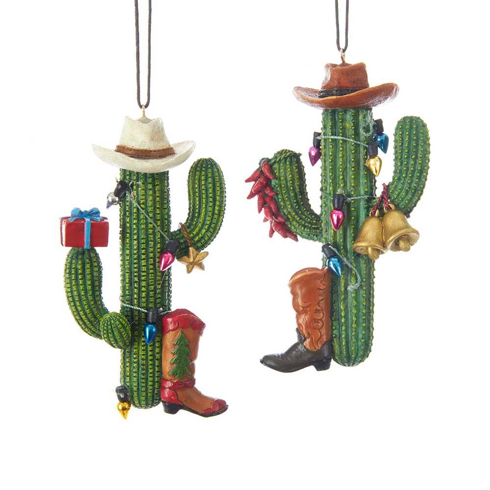 4"WESTERN CACTUS W/BOOT+HAT ORNAMENT
