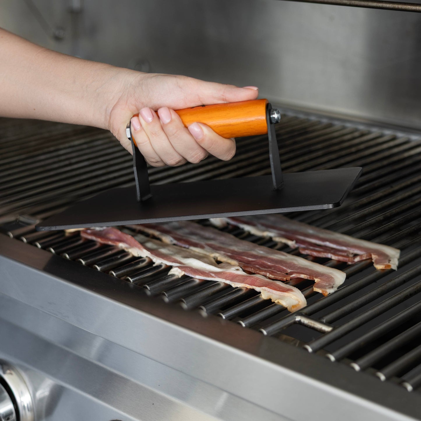 Outset XL Grill Press, With Wood Handle, 8" x 10"