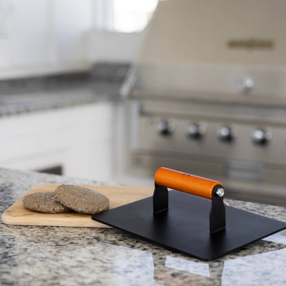 Outset XL Grill Press, With Wood Handle, 8" x 10"