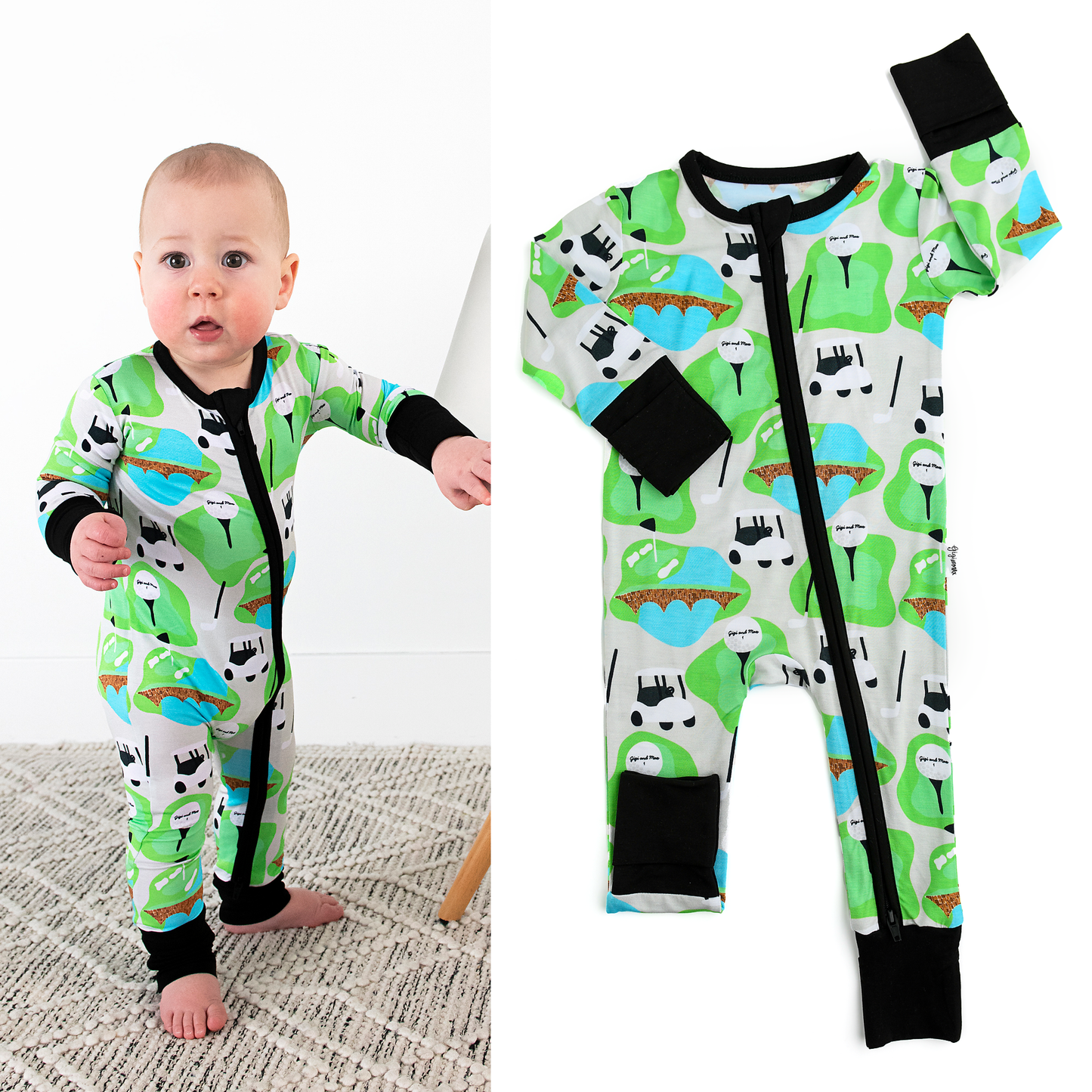 Ryder Golf Zip Bamboo Baby Two Way Zipper Outfit