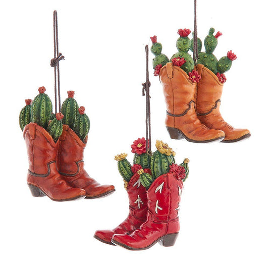 3" Westrn Cowboy Boots W/Succulents