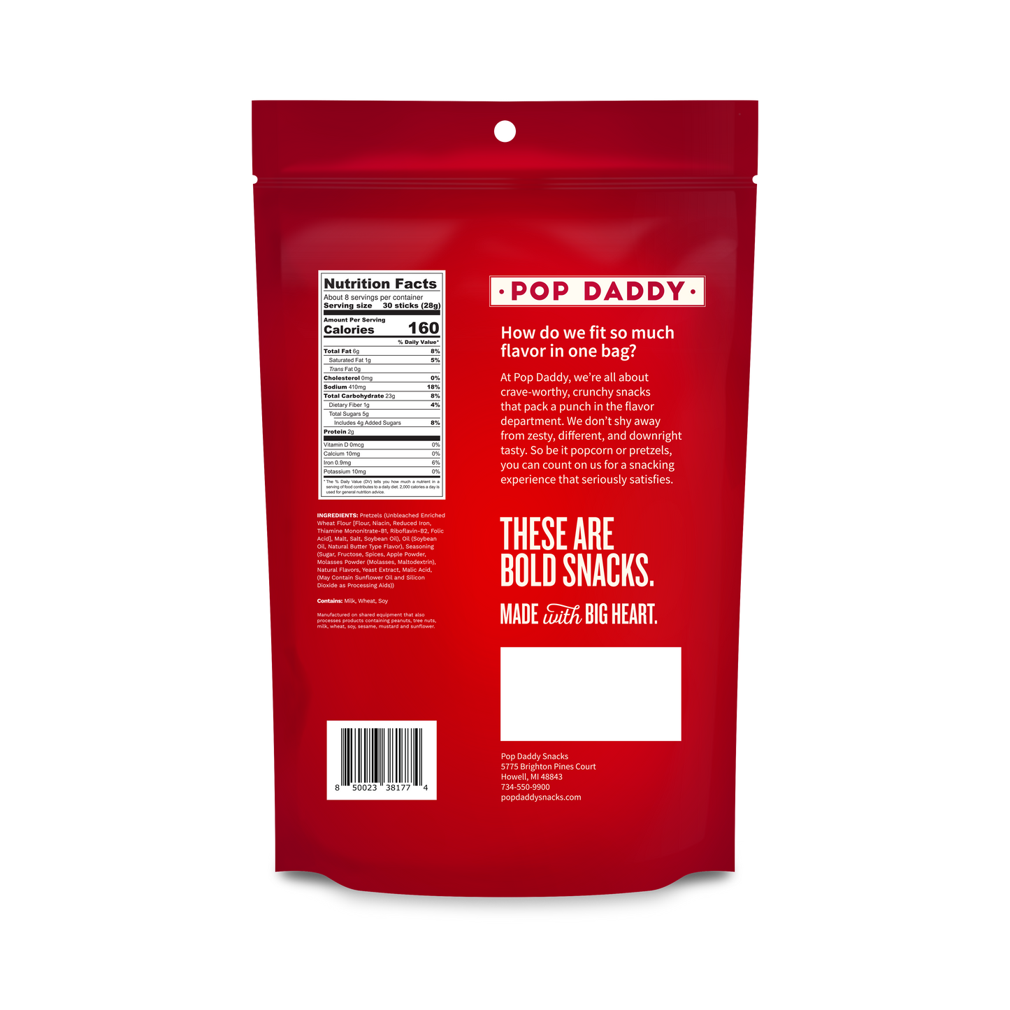 Pop Daddy Dutch Apple Pie Seasoned Pretzels 7.5oz(seasonal)