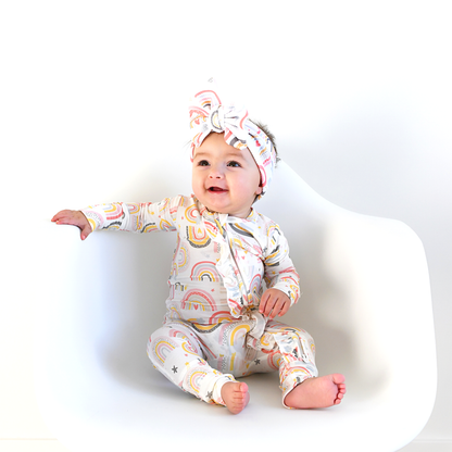 Millie Ruffle Zip Bamboo Rainbow Sleepies Little Toddler
