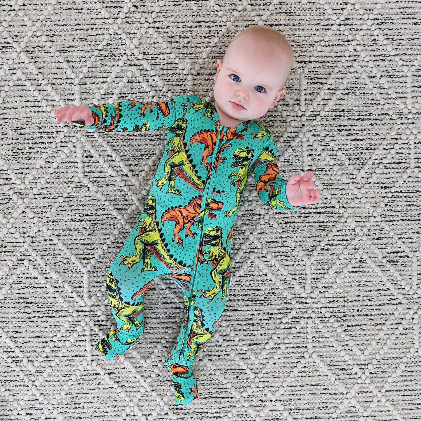 Drew Dino ZIP Bamboo Sleepies Little Baby Two Way Zip