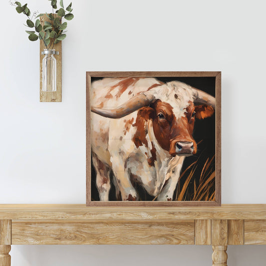 Brown And White Longhorn