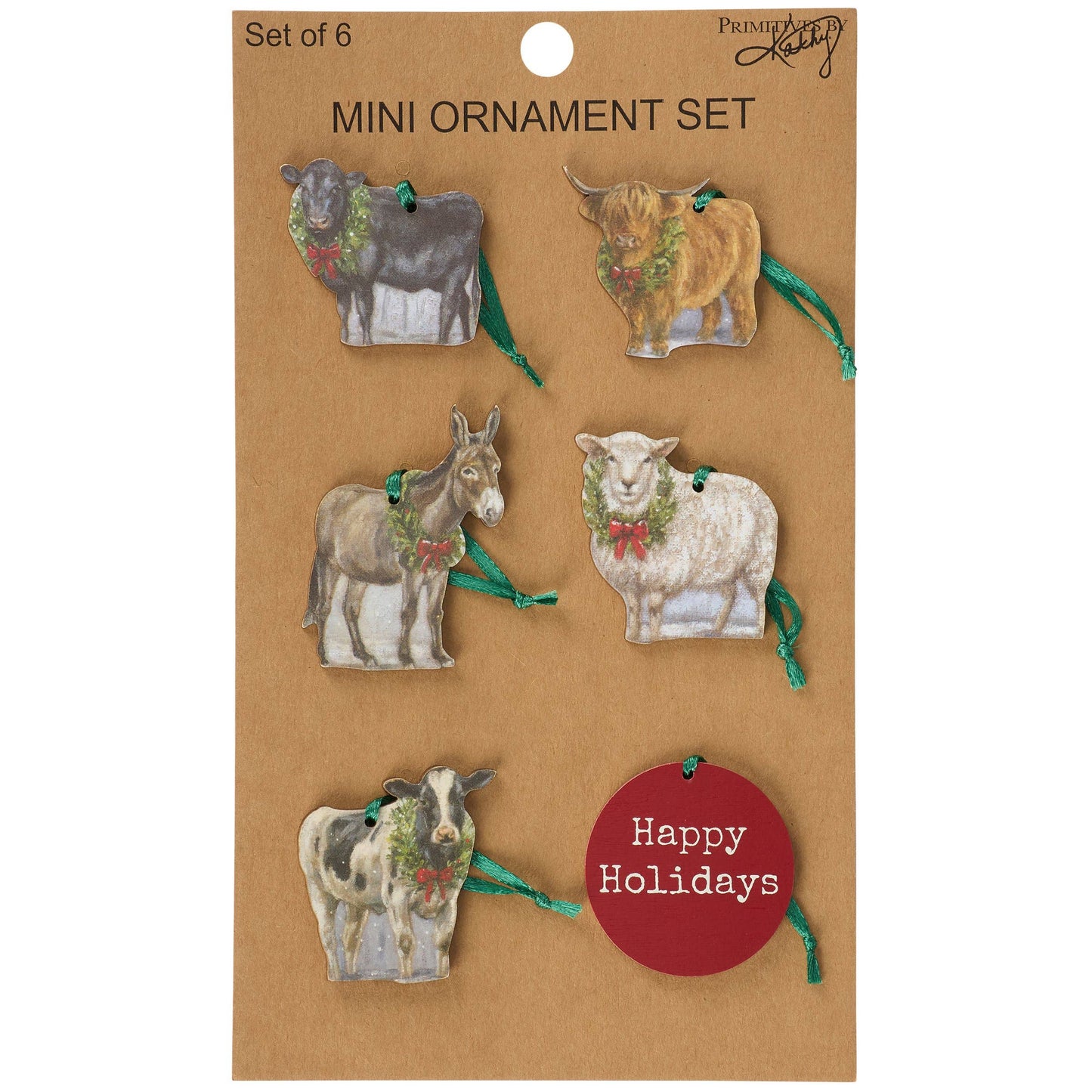 Christmas Animal Mini Ornament Set