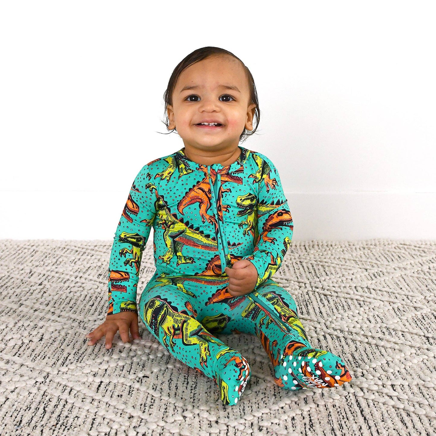 Drew Dino ZIP Bamboo Sleepies Little Baby Two Way Zip