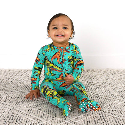 Drew Dino ZIP Bamboo Sleepies Little Baby Two Way Zip