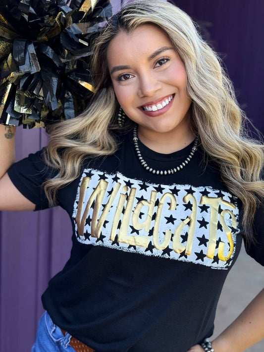 Metallic Puff Mascots with Stars Tee