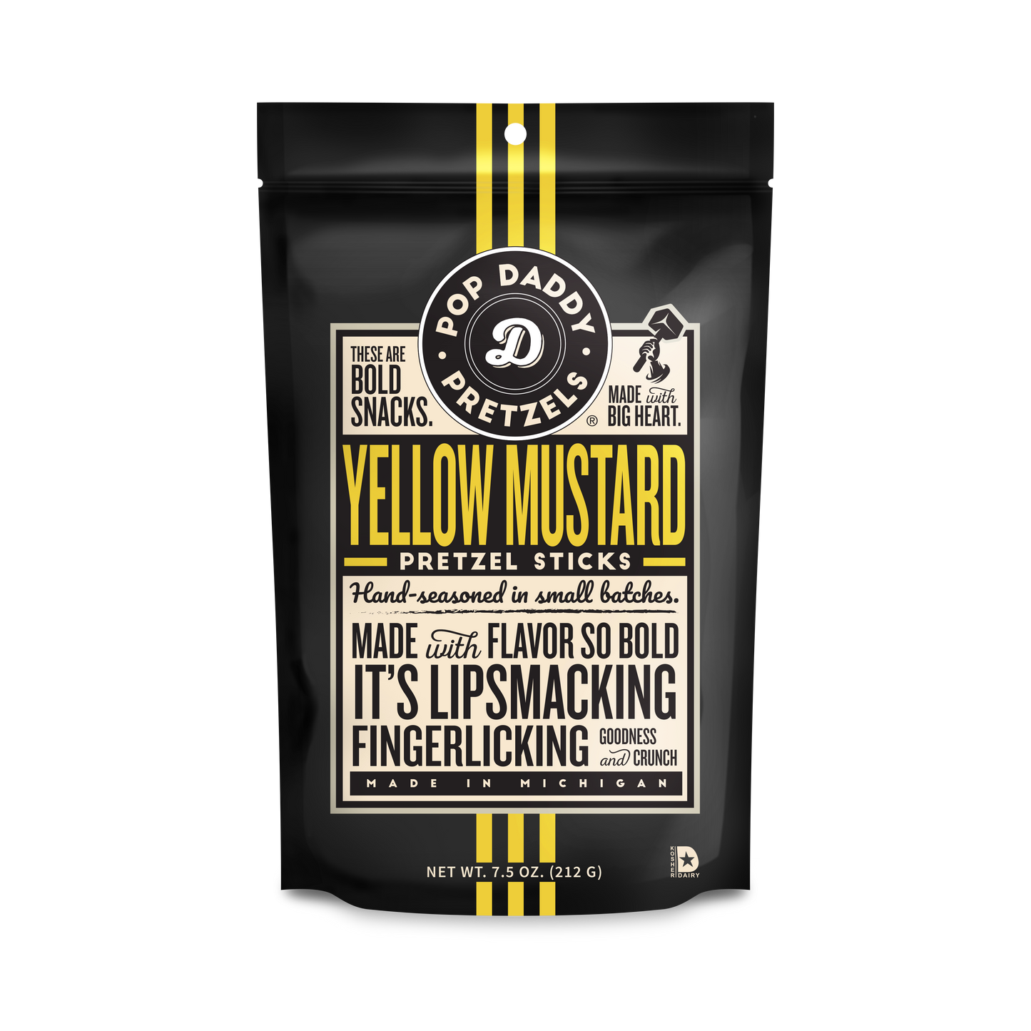Pop Daddy – Yellow Mustard Seasoned Pretzels 7.5oz