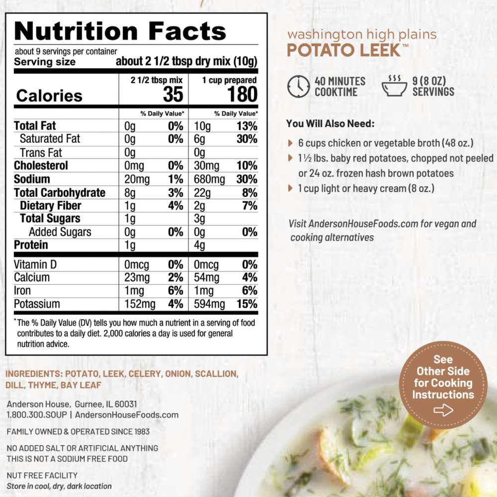 Washington High Plains Potato Leek Soup Mix