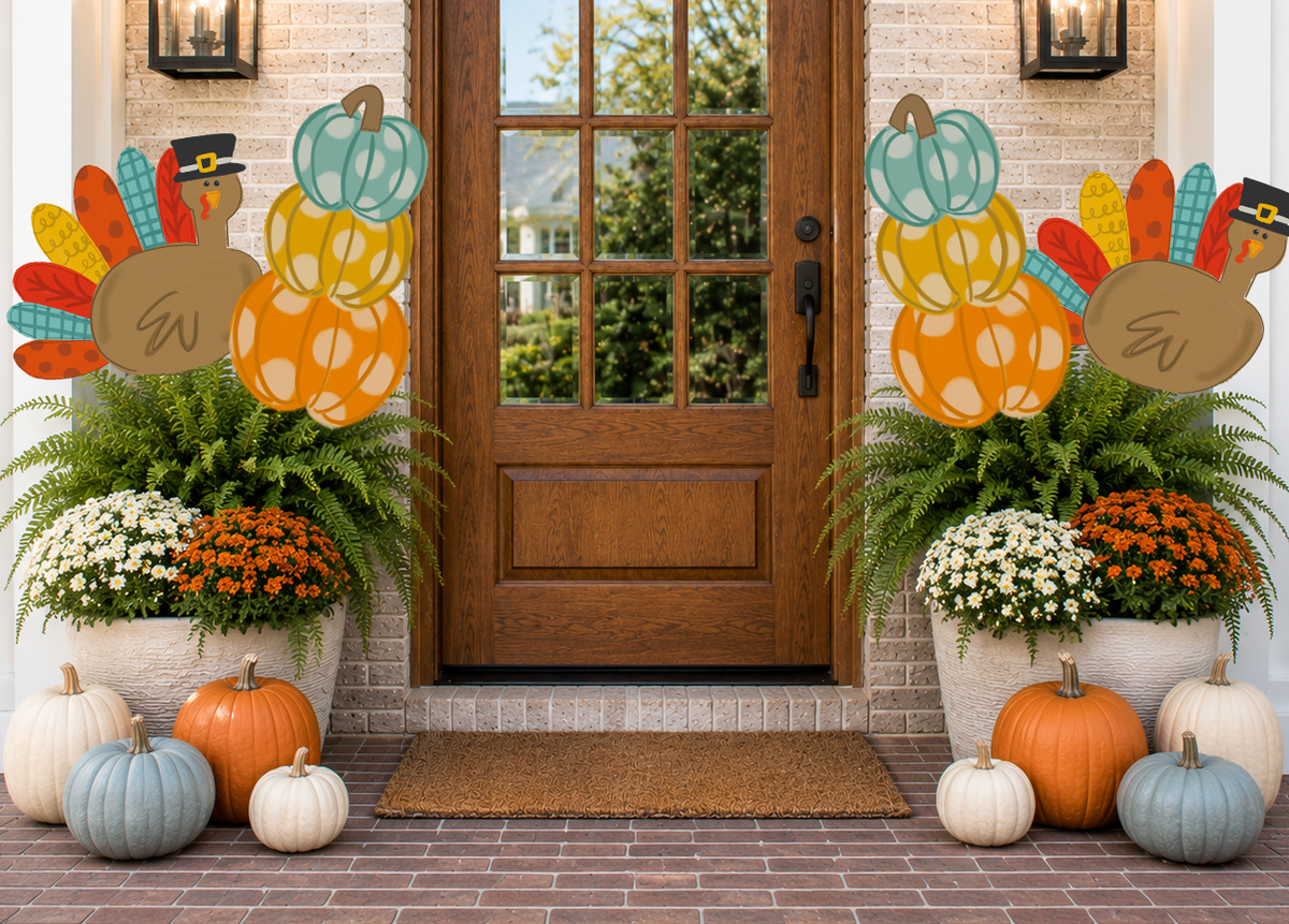 Pumpkin Stack 24 inch Potted Plant Stake
