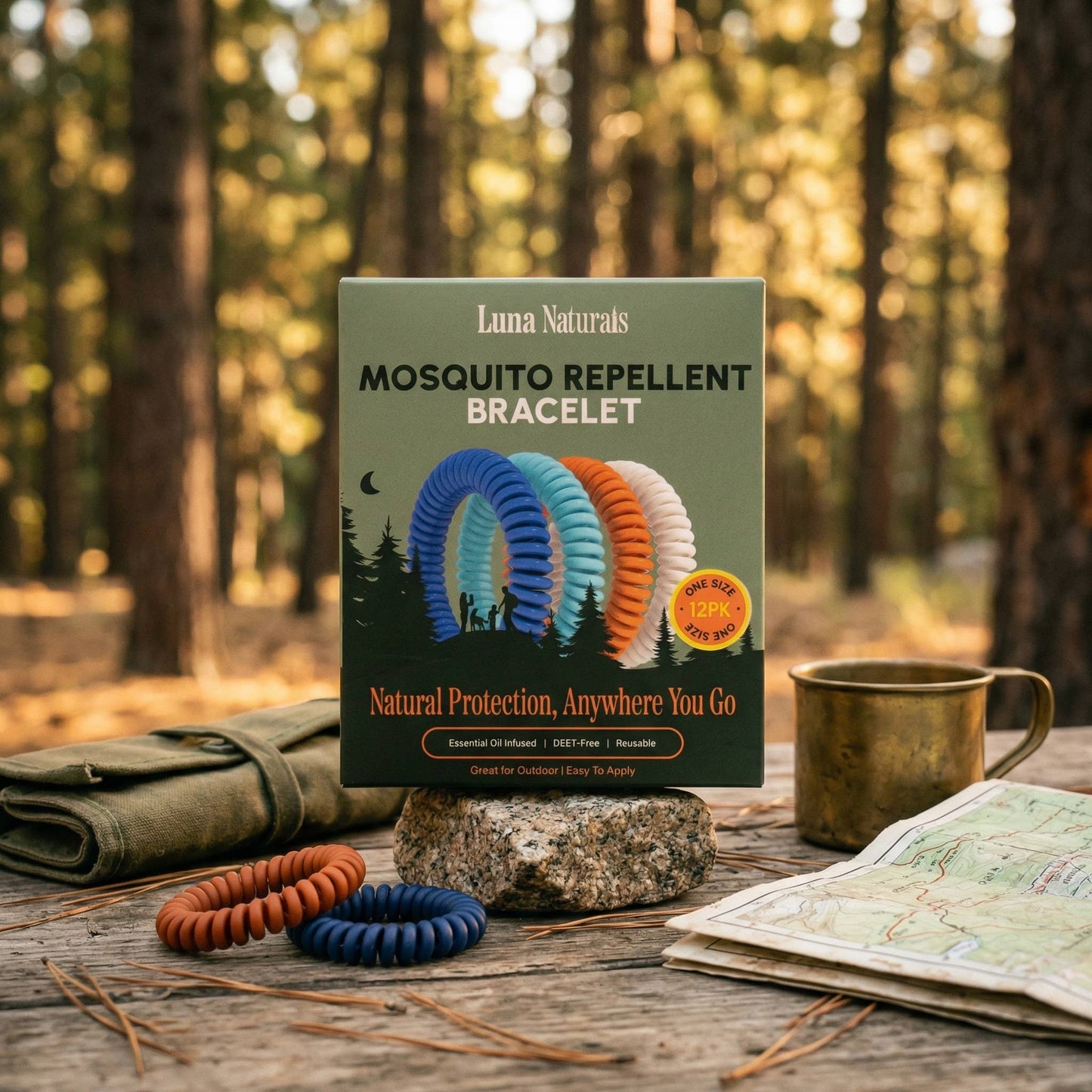 Mosquito Repellent Bracelet | Natural Scent | 12 ct