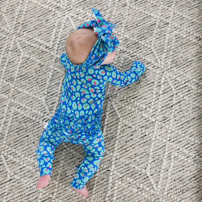 Miley Leopard Ruffle Zip Bamboo Baby Sleepies Little