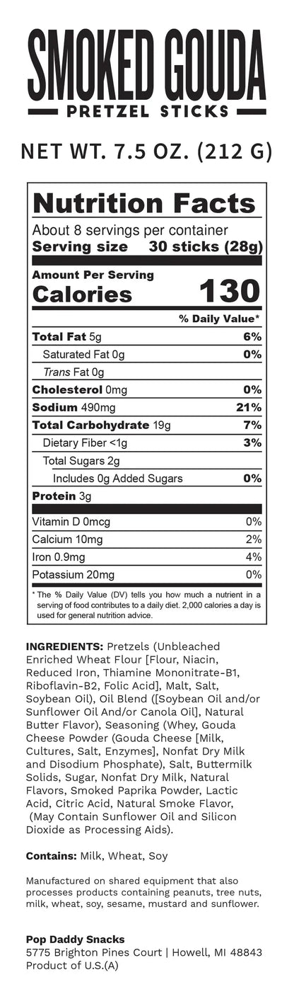 Pop Daddy – Smoked Gouda Seasoned Pretzels 7.5oz